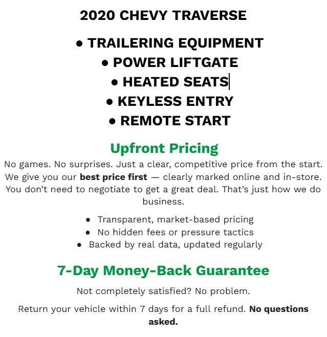 2020 Chevrolet Traverse LT Cloth AWD