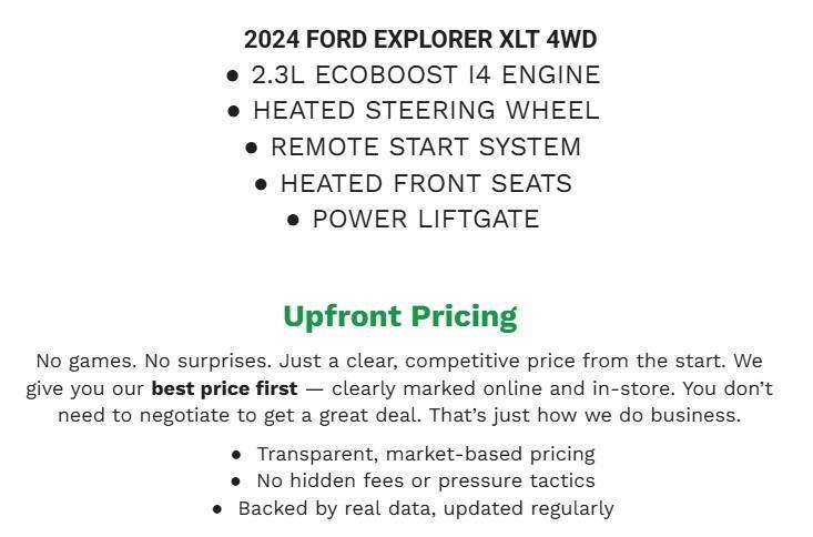 AGATE BLACK 2024 Ford Explorer SUV / Crossover All-Wheel Drive Automatic