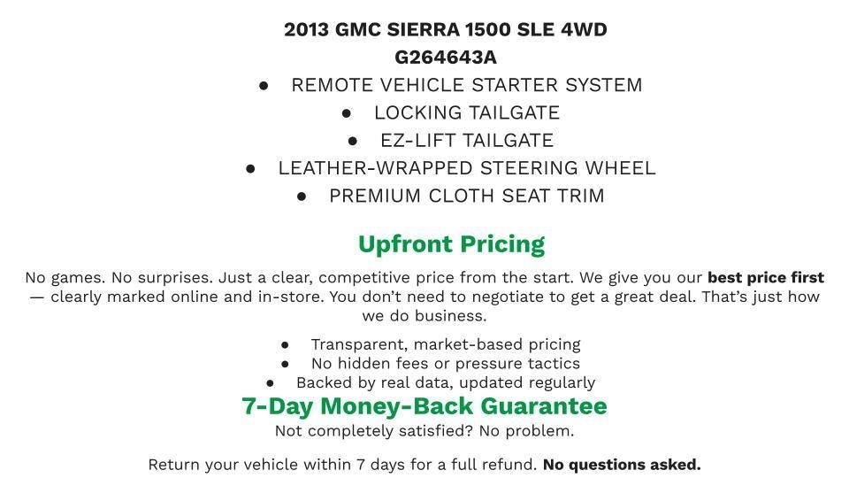 Blue 2013 GMC Sierra 1500 SLE 4WD Pickup Truck Four-Wheel Drive Automatic