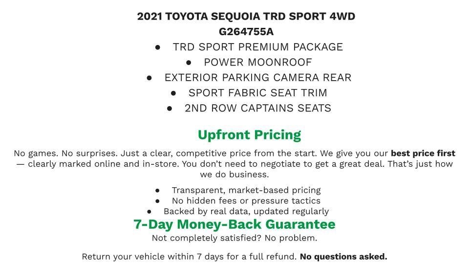 MIDNIGHT BLACK METALLIC 2021 Toyota Sequoia TRD Sport 4WD SUV / Crossover Four-Wheel Drive Automatic