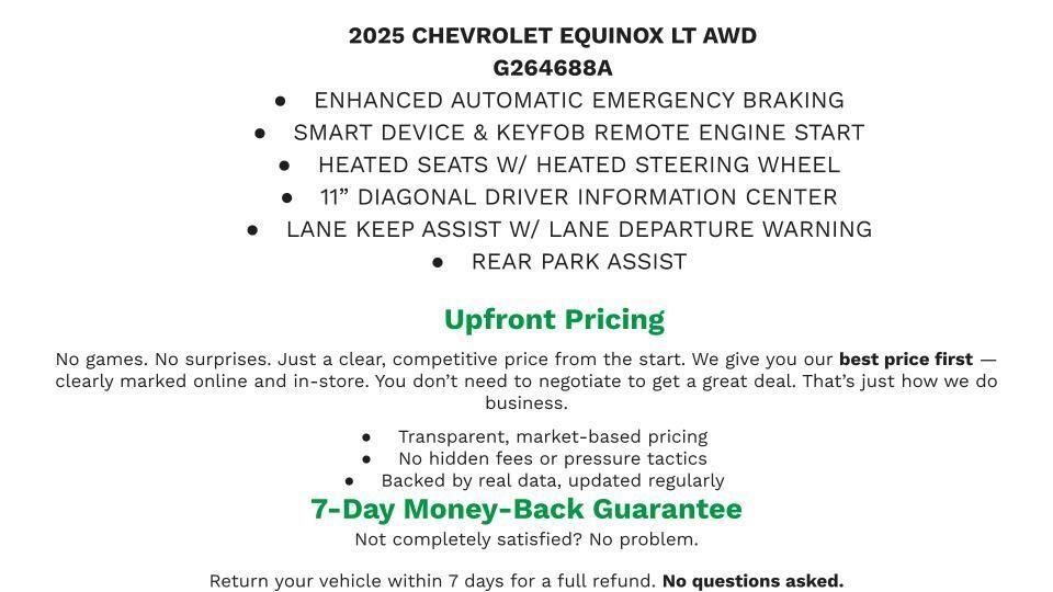 SUMMIT WHITE 2025 Chevrolet Equinox SUV / Crossover Four-Wheel Drive Automatic