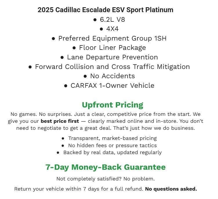  2025 Cadillac Escalade ESV Sport Platinum 4WD   
